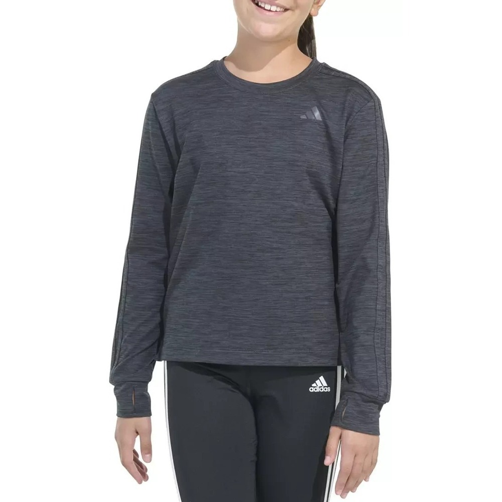 adidas Girls' Size L - Long Sleeve Mélange Training Tee